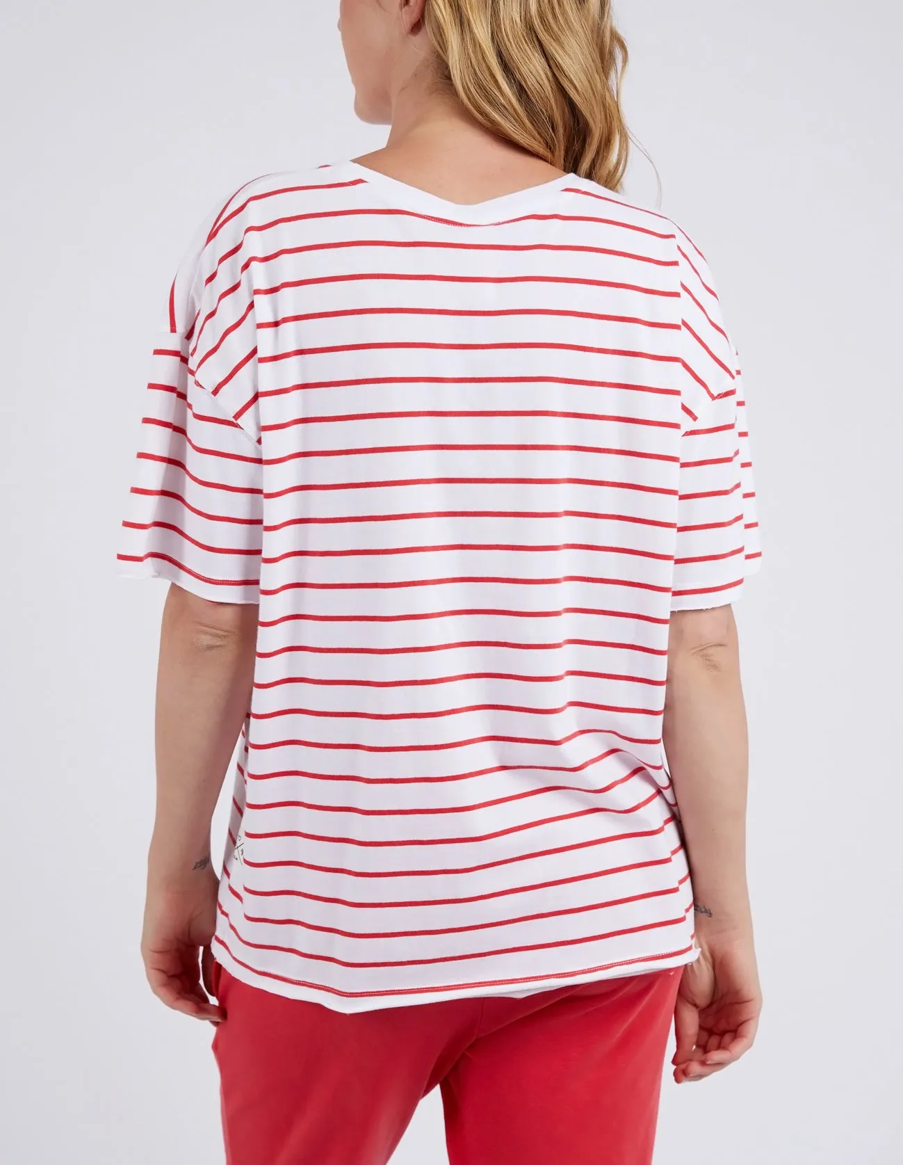 Winona Stripe Short Sleeve Tee Bittersweet & White