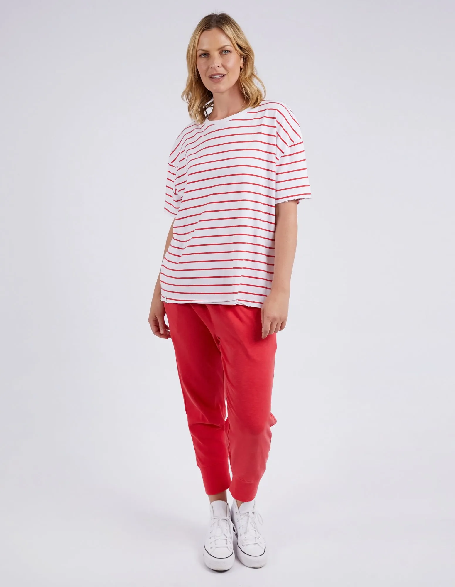 Winona Stripe Short Sleeve Tee Bittersweet & White