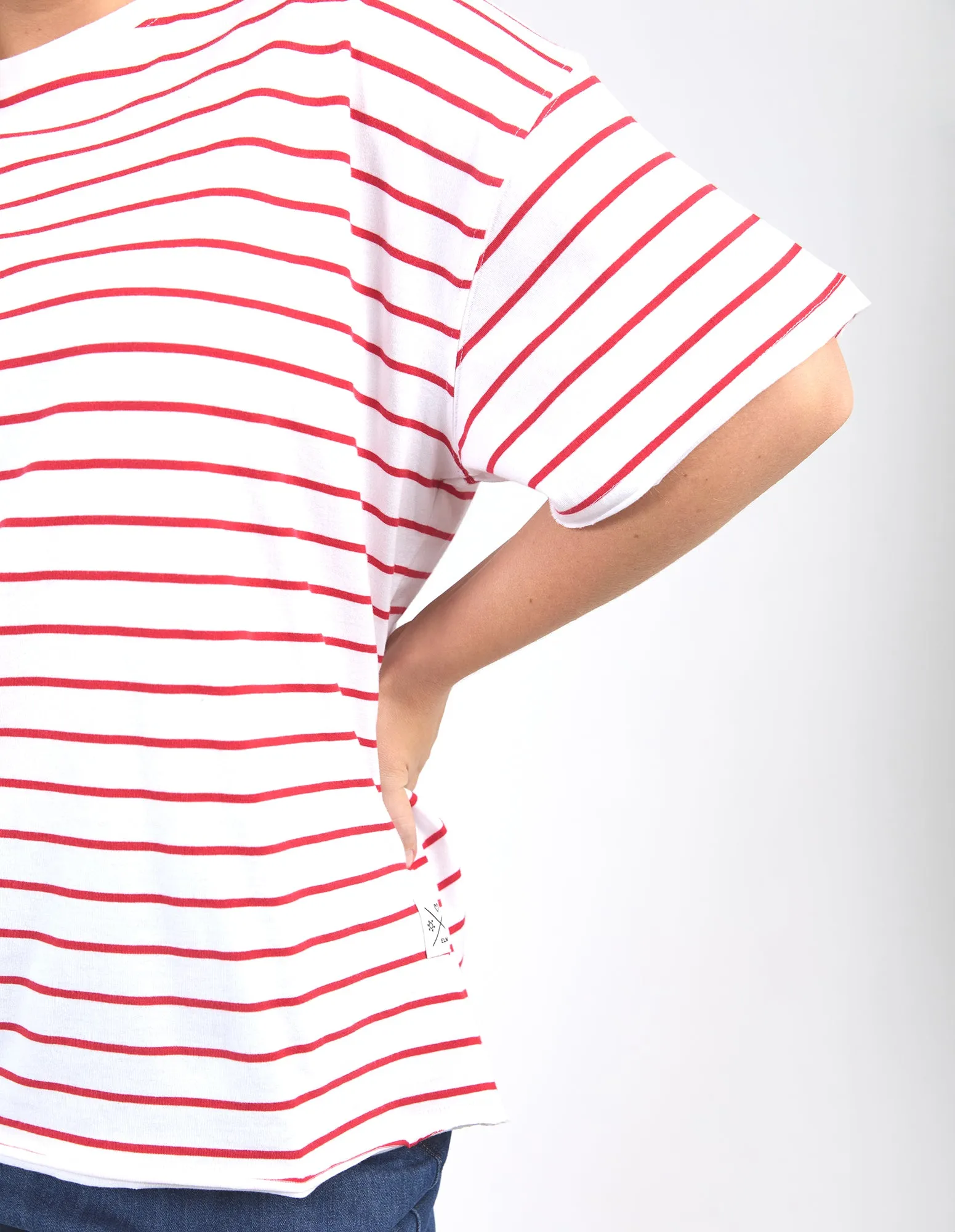 Winona Stripe Short Sleeve Tee Bittersweet & White