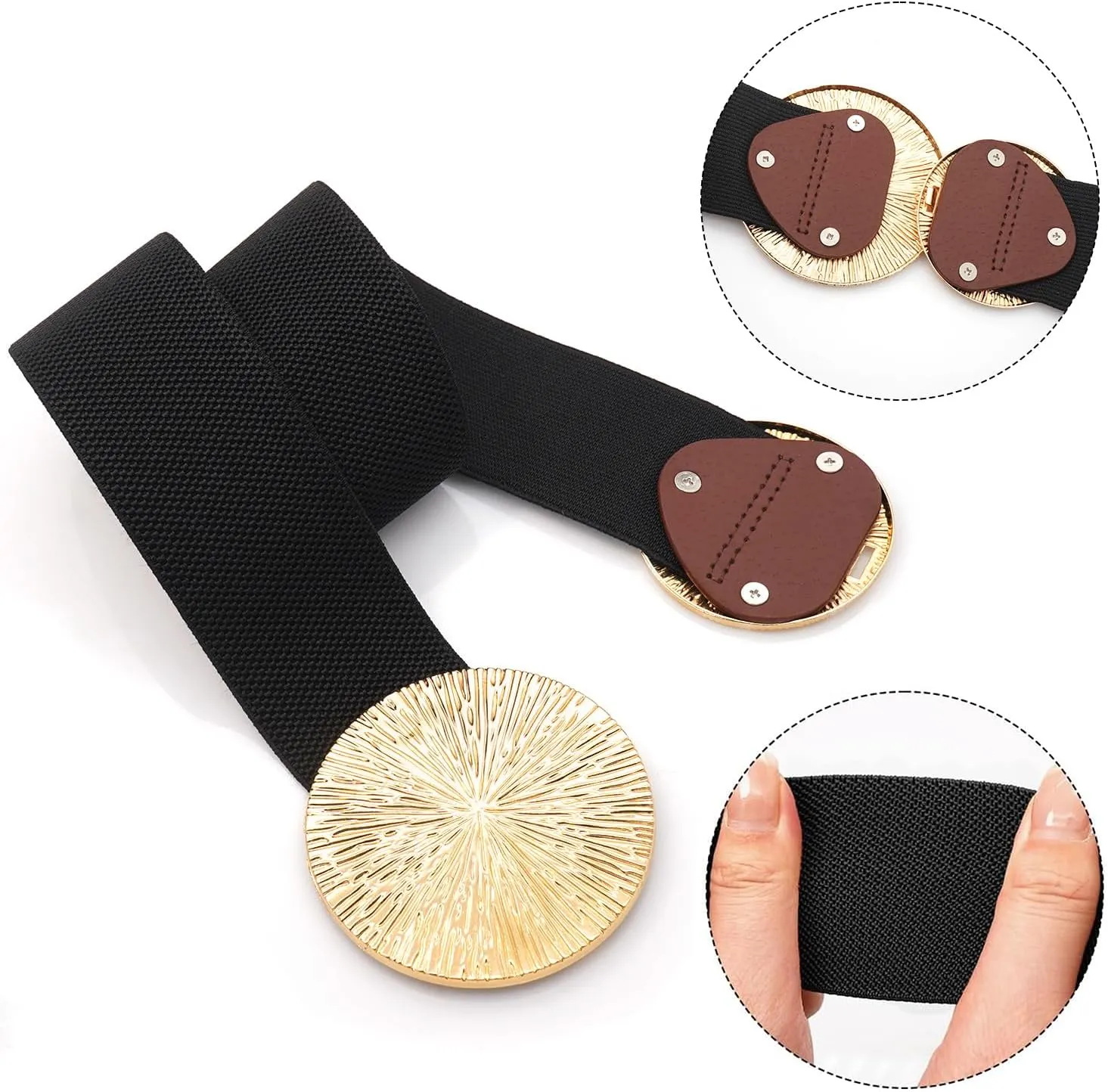 Women Wide Stretchy Waist Belts Elastic Cinch Belt for Dresses