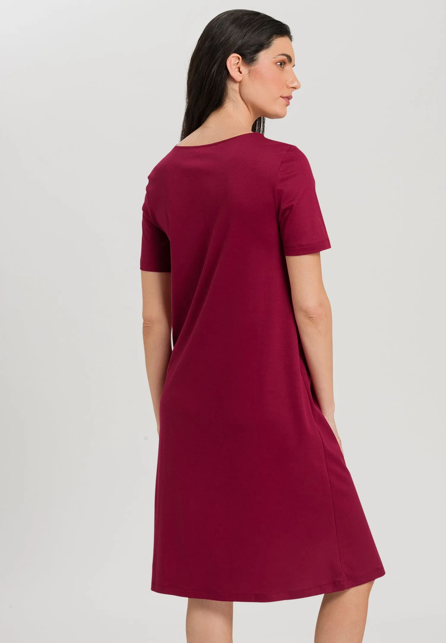 Zelda Embroidered Cotton Nightgown | Burgundy 76971-2459
